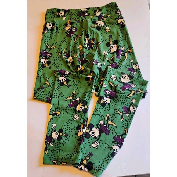 Lularoe NWOT Women's Disney's Green Mickey Mouse Leggings, One Size - Picture 2 of 4